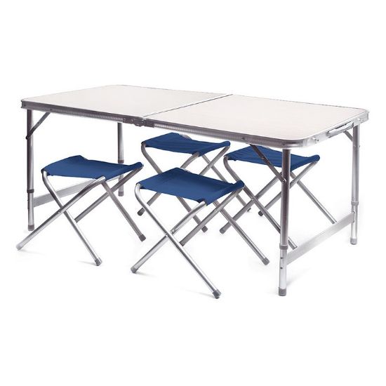 Снимка на Комплект сгъваема маса с четири стола за къмпинг DeHome