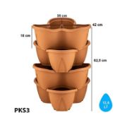 Снимка на Тройна саксия за цветя Pamukkale 12.5 л PKS3 SERINOVA