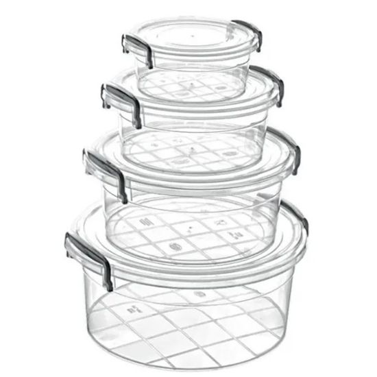 Снимка на Комплект кутии за съхранение с капак 4 броя кръгли VIOLET HOUSE