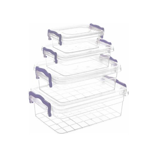 Снимка на Комплект кутии за съхранение с капак 4 броя VIOLET HOUSE