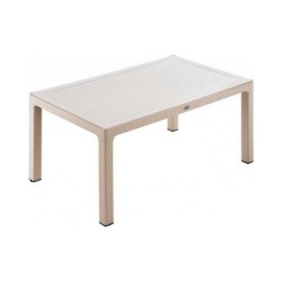 Снимка на Градинска маса със стъкло 90x150 см PVC ратан капучино VIOLET HOUSE