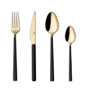 Снимка на Комплект прибори 24 части злато и черно Cubuk HIRA