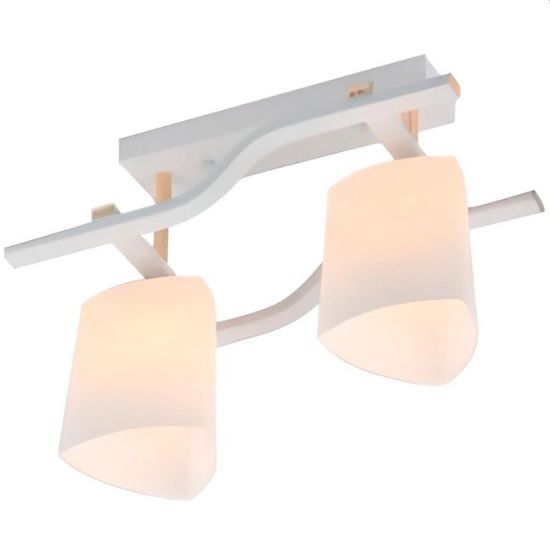 Снимка на Полилей Lisa 2xE27 60 W месинг и стъкло бяла чашка