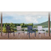 Снимка на Градински стол с подлакътници кафяв Zeugma Rattan MEVSIM