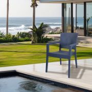 Снимка на Градински стол с подлакътници антрацит Zeugma Rattan MEVSIM