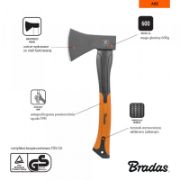 Снимка на Брадва с дръжка от фибростъкло 600 гр BRADAS