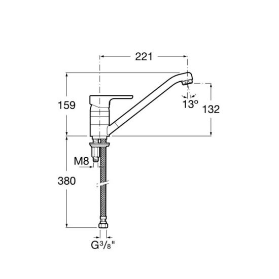 Снимка на Смесител за кухня с въртящ се чучур L20 ROCA