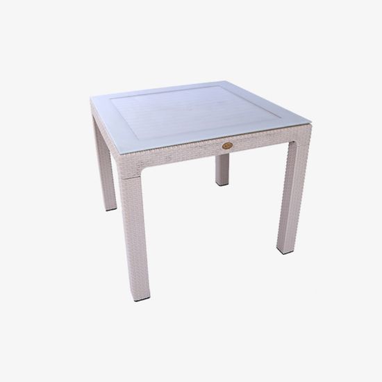Снимка на Градинска маса със стъкло 90x90 см капучино Zeugma Rattan MEVSIM