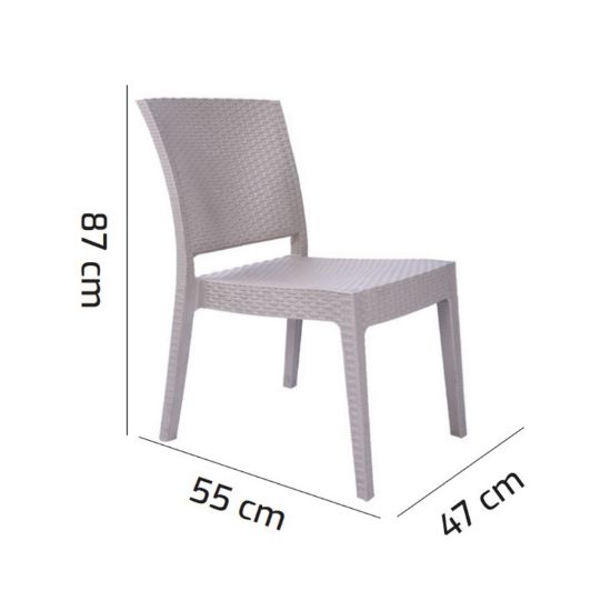 Снимка на Градински стол без подлакътници капучино Zeugma Rattan MEVSIM