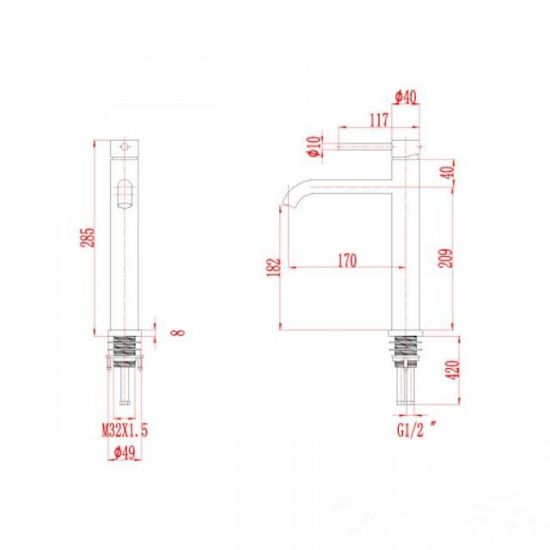 Снимка на Висок черен смесител за кухня San Remo FORMA VITA