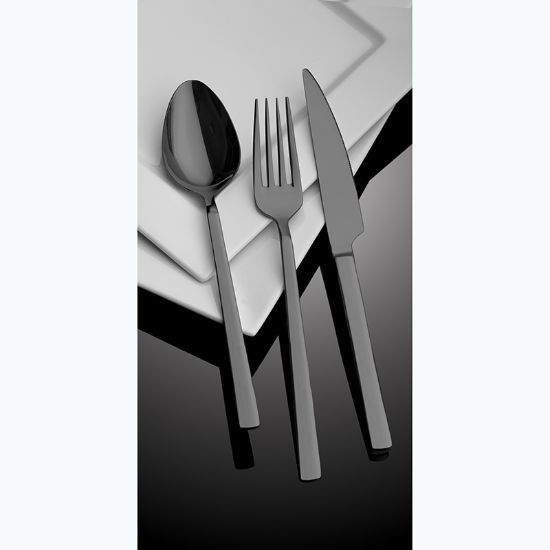 Снимка на Комплект прибори 24 части Черен мат Cubuk HIRA