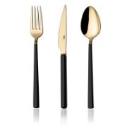 Снимка на Комплект прибори 18 части злато и черно Cubuk HIRA