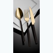 Снимка на Комплект прибори 18 части злато и черно Cubuk HIRA