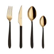 Снимка на Комплект прибори 24 части злато и черно Istanbul HIRA