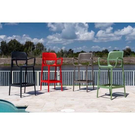 Снимка на Стол за бар с подлакътници Mila Bar XL антрацит RAINBOW