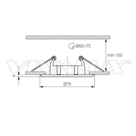 Снимка на Луна за вграждане 12V Матиран перлен хром VIVALUX