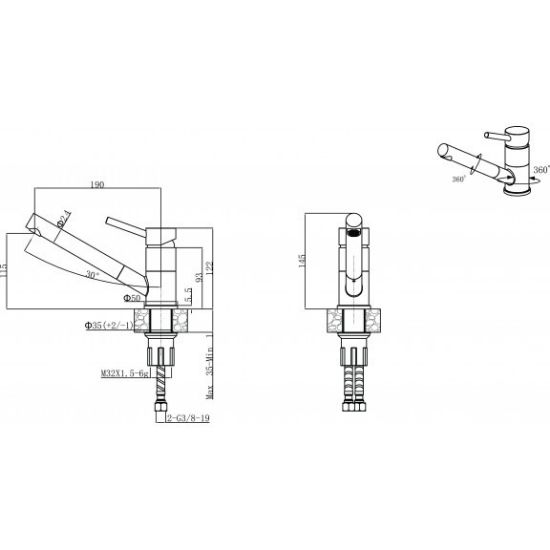 Снимка на Стоящ смесител за кухня Темпико сатен INTER CERAMIC
