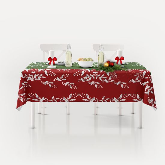 Снимка на Коледна покривка за маса 140х240 - червена