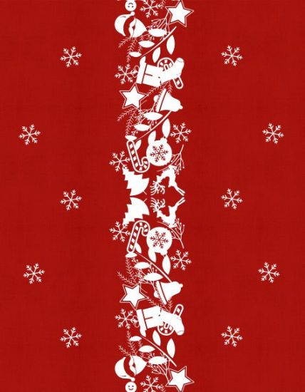 Снимка на Коледна покривка за маса 140х240 - червено/бяло