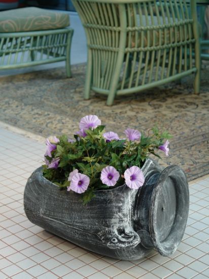 Снимка на Кашпа Амфора 47x39x27 cм кафяво-медна ROTO