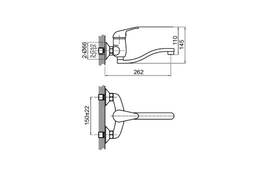 Снимка на Стенен смесител за кухня Rodas FAYANS