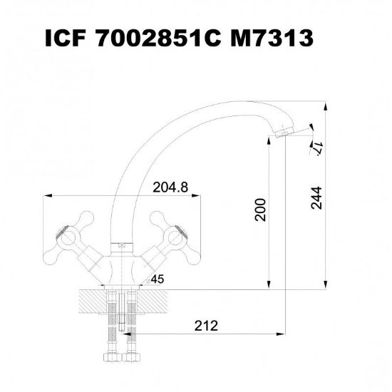 Снимка на Месингов смесител за кухненски умивалник Ретро, стоящ