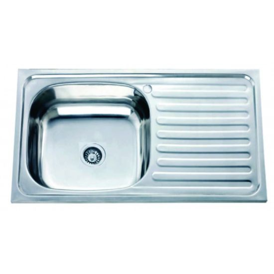 Снимка на Кухненска мивка с десен плот алпака 32х37 см