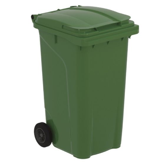 Снимка на Kош за отпадъци с капак и колела 240 л RG