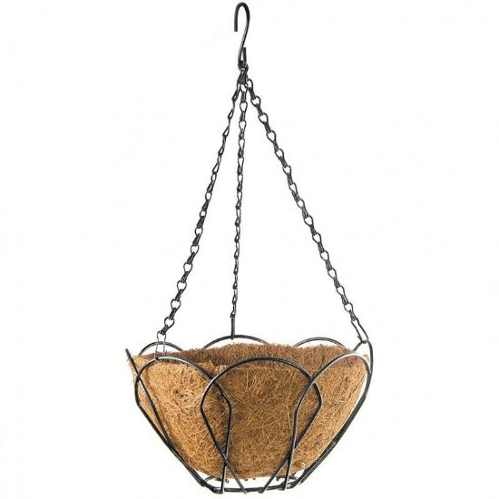 Снимка на Висяща метална кашпа с кокосова кошница Ø25 см PALISAD