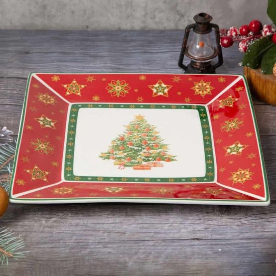 Снимка на Коледно плато за сервиране 23x23 см