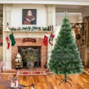 Снимка на Коледна зелена елха с бели връхчета 120 см