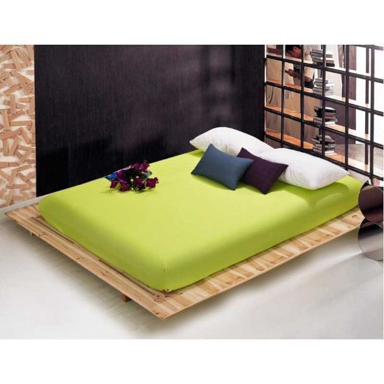 Снимка на Чаршаф с ластик 90x200x20 см ранфорс зелен RAKLA