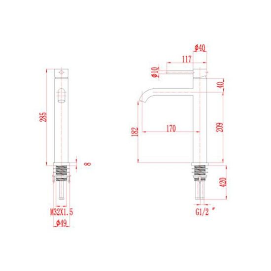 Снимка на Висок смесител за кухня San Remo стоящ FORMA VITA