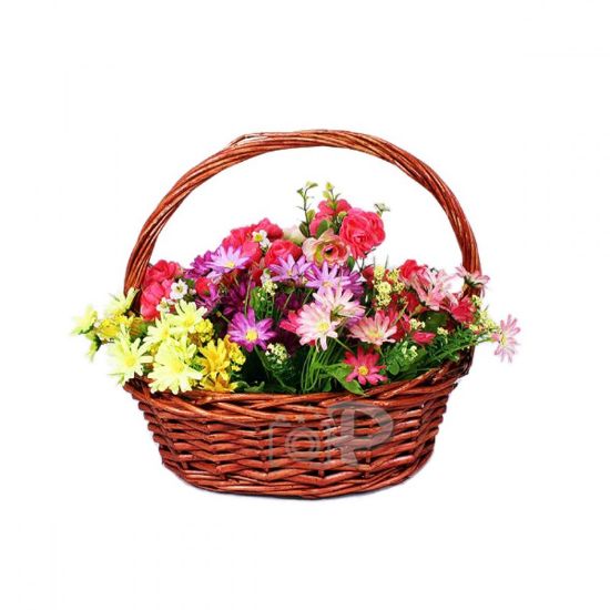 Снимка на Ратанова овална кошница кафява Ф24х17.5 см