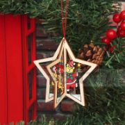 Снимка на Коледна дървена 3D играчка за закачане