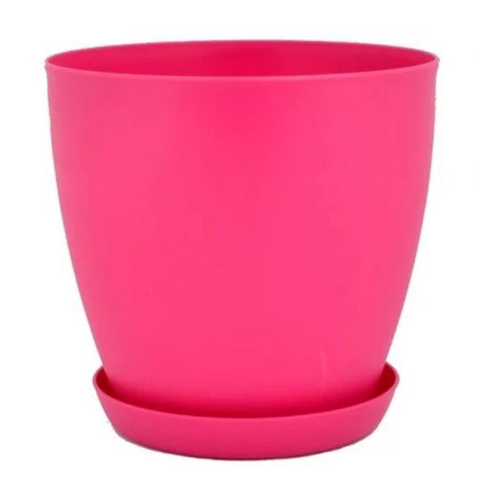 Снимка на Саксия с подложка Ф22 см 6 л розова Бегония EMIR