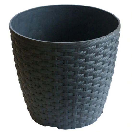 Снимка на Саксия Ø23.5х21 см антрацит Kamelya Ratan HOME DECOR