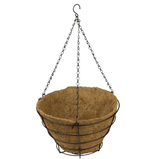 Снимка на Висяща метална кашпа с кокосова кошница Ø29 см DOMAX