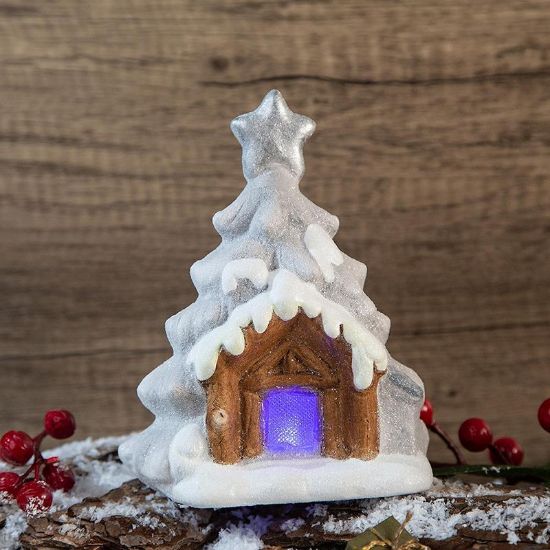 Снимка на Светеща коледна къща Сняг