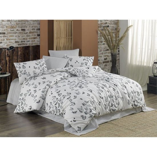 Снимка на Двоен спален комплект 4 части 100% памук Пеперуди ZAMBAK