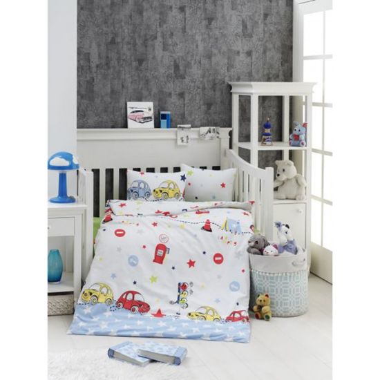 Снимка на Спален комплект за бебе 4 части 100% памук Колички ZAMBAK