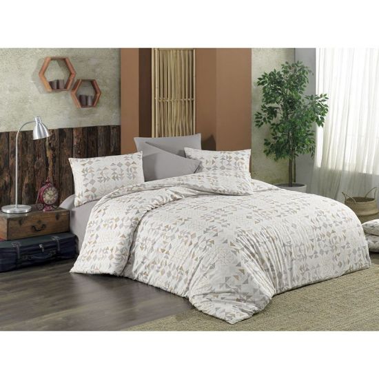 Снимка на Единичен спален комплект 3 части 100% памук Геометрични фигури ZAMBAK