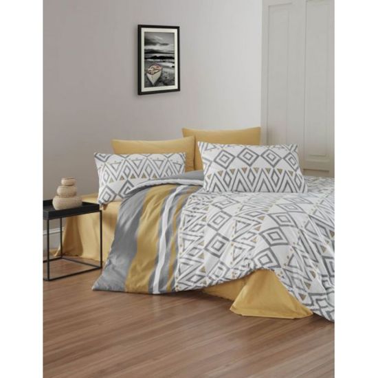 Снимка на Единичен спален комплект 3 части 100% памук Ромбове ZAMBAK