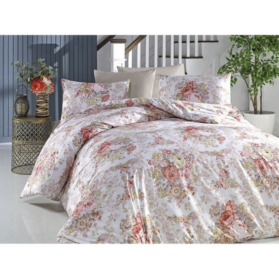 Снимка на Единичен спален комплект 3 части 100% памук Цветя ZAMBAK