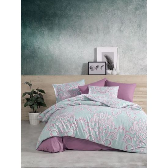 Снимка на Единичен спален комплект 3 части 100% памук Розови мотиви ZAMBAK