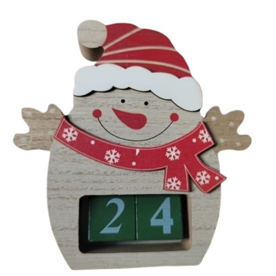 Снимка на Дървен коледен календар Снежко