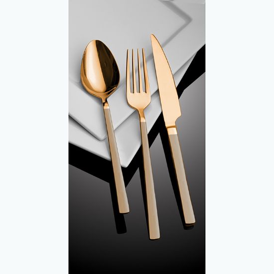 Снимка на Комплект прибори 18 части Роза мат Cubuk HIRA