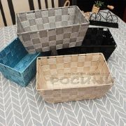 Снимка на Правоъгълен плетен панер за съхранение