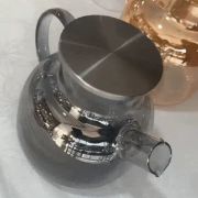 Снимка на Стъклен чайник с метални цедка и капак 1 л