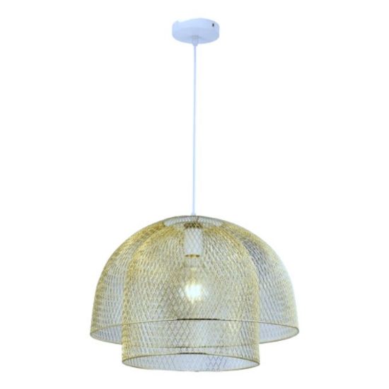 Снимка на Oсветително тяло абажур 1xE27 Mрежа злато GAUSS